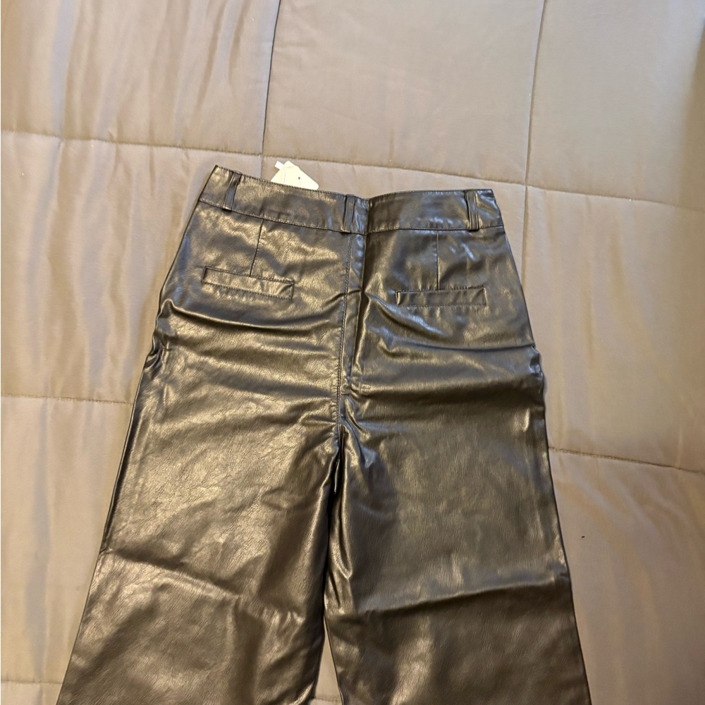 Black Faux Leather Pants